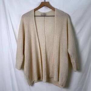 Becool Cream Knit Open Front Cardigan Sweater Womens Size S Y2K Ligytweight